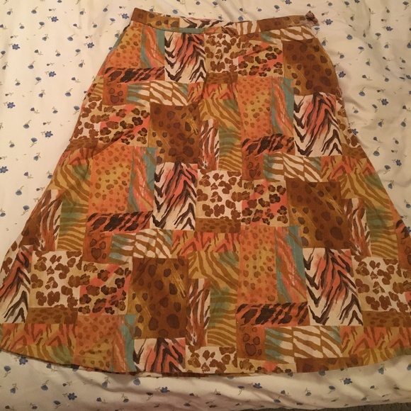 ⭐️ Leopard Animal Print Skater Peasant Hipster Hippie Art Chic Farm Boho Skirt - Picture 1 of 4